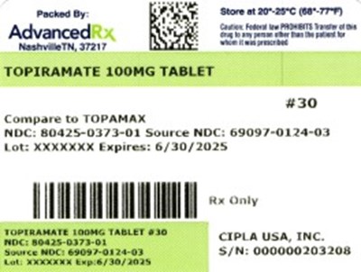 Topiramate 100mg #30 (Topiramate 100mg 80425 0373 01)